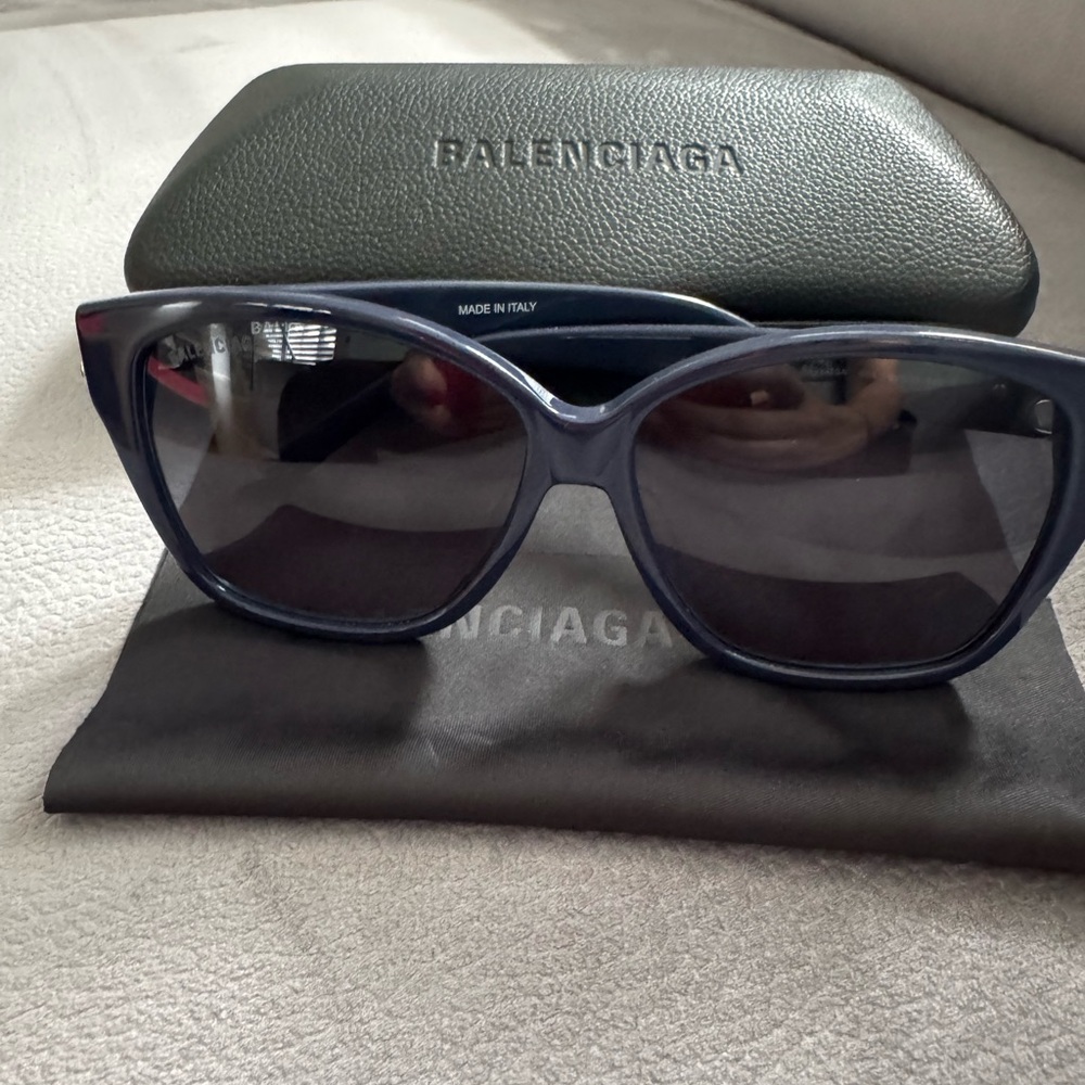 Balenciaga Women's Blue Sunglasses - like new condition
